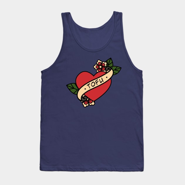 Old School Love Tofu Tattoo Tank Top by BubblegumGoat